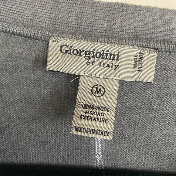 Giorgiolini Italian merino wool cardigan charcoal - Picture 2 of 5